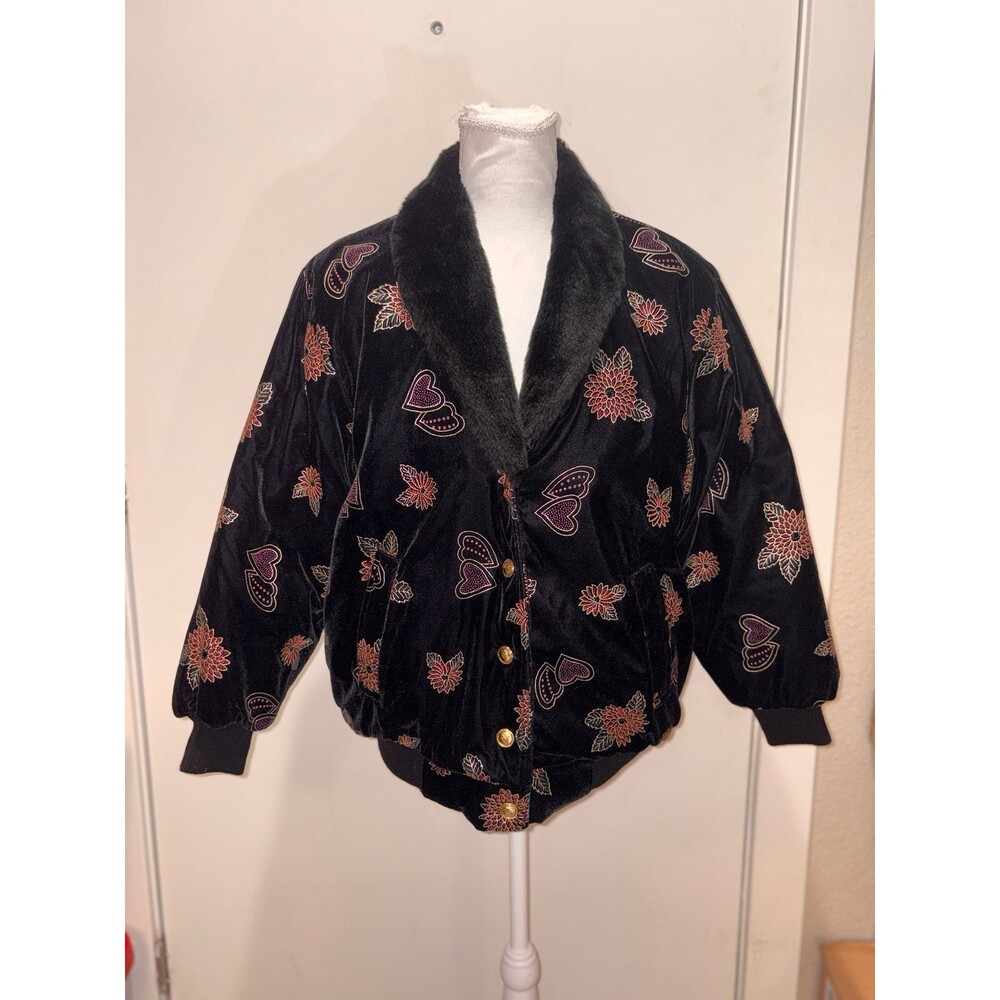 Vintage Yau Wing printed Velvet Jacket Fully Lined no size